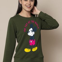 Free Authority Women Mickey & Friends Green Printed Sweatshirt-picture-19