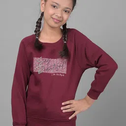 Crimsoune Club Girls Typography Printed long Sleeves Pullover-picture-11