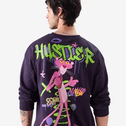 The Souled Store Pink Panther Graphic Printed Oversized Pullover Sweatshirt-56