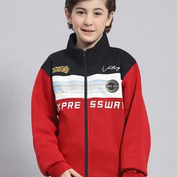 Monte Carlo Boys Typography Printed Mock Collar Front-Open Sweatshirt-picture-19