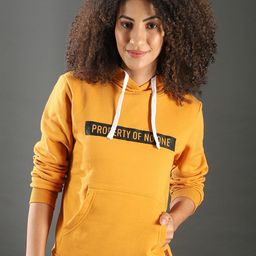 Campus Sutra Women Mustard Printed Hooded Sweatshirt-image-101
