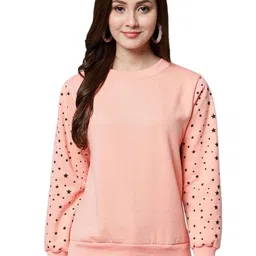 Funday Fashion Conversational Printed Round Neck Fleece Pullover Sweatshirt-16