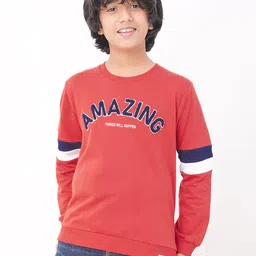 edheads Boys Rust Red Printed Cotton Sweatshirt-picture-16