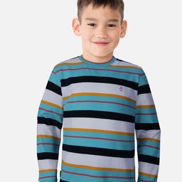 Gini and Jony Boys Blue & White Striped T-shirt-image-34