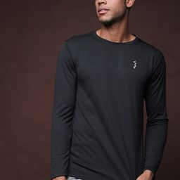 Campus Sutra Men Black Dri-FIT Applique Running T-shirt-image-31