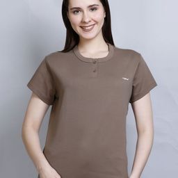 CUPID Women Henley Neck Extended Sleeves Cut Outs T-shirt-picture-10