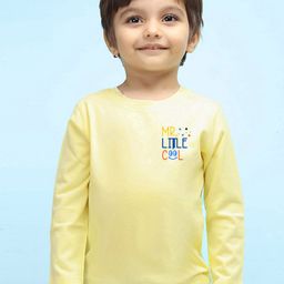 NUSYL Kids Yellow Typography Pure Cotton Outdoor T-shirt-image-19