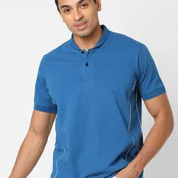 Campus Sutra Men Blue Polo Collar Outdoor T-shirt-image-98
