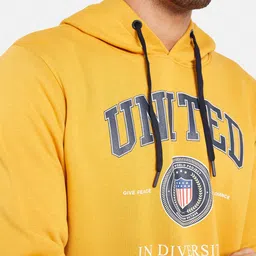 Octave Typography Printed Hooded Fleece Front-Open Sweatshirt image 2