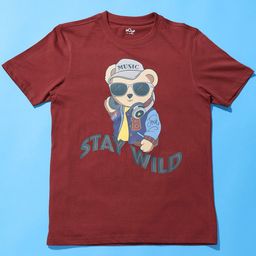 Hoop Boys Graphic Printed Cotton T-shirt-image-88