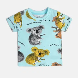 MINI KLUB Boys Animal Printed Cotton T-shirt-image-65