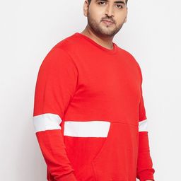 bigbanana Men Red Colourblocked Sweatshirt image 5
