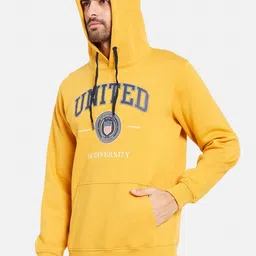 Octave Typography Printed Hooded Fleece Front-Open Sweatshirt image 3