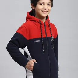 Monte Carlo Boys Colourblocked Hooded Front Open Sweatshirt image 2
