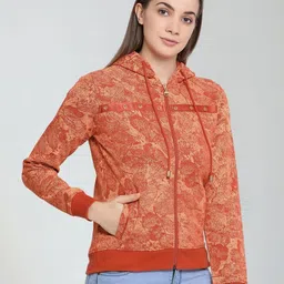 Moda Elementi Abstract Printed Rivets Hooded Sweatshirt image 4