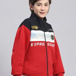 Monte Carlo Boys Typography Printed Mock Collar Front-Open Sweatshirt image 4