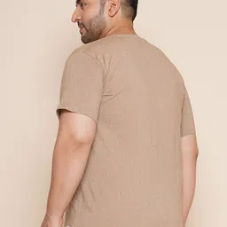 John Pride Plus Size Self Design Pure Cotton T-shirt image 4