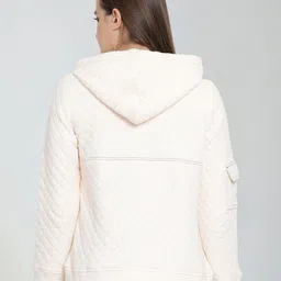 Moda Elementi Alphanumeric Printed Mock Pocket Hooded Sweatshirt image 2