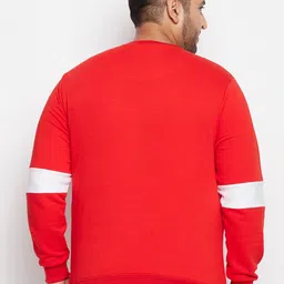 bigbanana Men Red Colourblocked Sweatshirt image 2