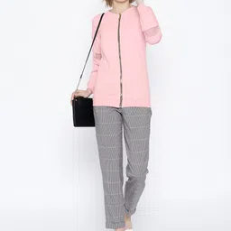BAESD Stand Collar Fleece Front Open Sweatshirt image 3