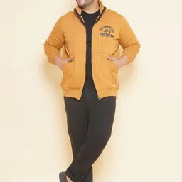John Pride Plus Size Typography Printed Fleece Front Open Sweatshirt image 4