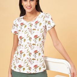 Honey by Pantaloons Floral Printed Round Neck  Cotton T-shirt-picture-3