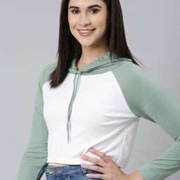 SHOWOFF Colourblocked Hooded Acrylic Crop Sweatshirt-image-24