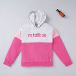 Ed-a-Mamma Girls Pink Colourblocked Hooded Sweatshirt-image-28