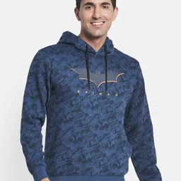 Octave Men Blue Printed Hooded Sweatshirt-picture-44