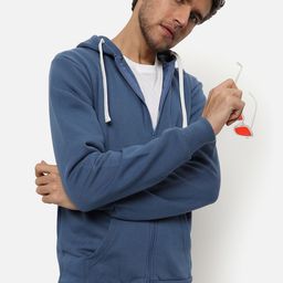 Campus Sutra Men Blue Hooded Sweatshirt-picture-52