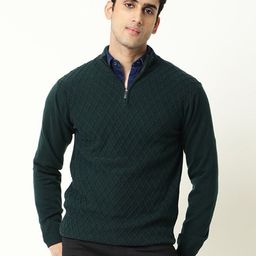 RARE RABBIT Men Troyer Slim Fit High Neck Sweatshirt-picture-6
