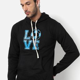 Campus Sutra Men Black Printed Hooded Sweatshirt-image-53