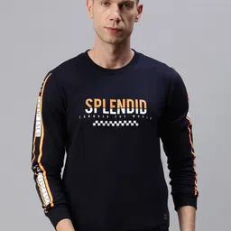 ONN Men Navy Blue Printed Sweatshirt-image-18