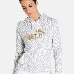 Puma Women White Essentials+ Tiger Printed Sweatshirt-picture-8