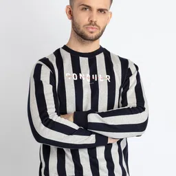 Status Quo Vertical Striped Cotton Sweatshirt-image-40