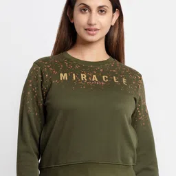 Status Quo Women Olive Green Sweatshirt-image-43