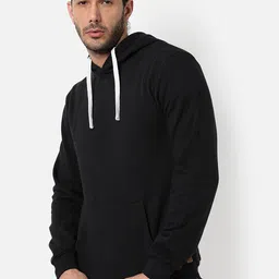 Campus Sutra Men Black Hooded Sweatshirt-picture-10