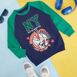 Pantaloons Junior Boys Graphic Printed Round Neck Raglan Sleeve Cotton Sweatshirt-image-40