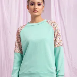 KENDALL & KYLIE Women Sea Green Sweatshirt-image-119