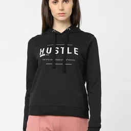 Vero Moda Women Black Printed Hooded Sweatshirt-picture-20