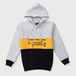 Gini and Jony Boys Colourblocked Hooded Fleece Sweatshirt-image-99