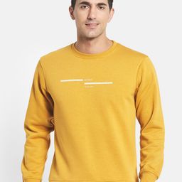 Octave Men Yellow Typhography Printed Sweatshirt-image-100