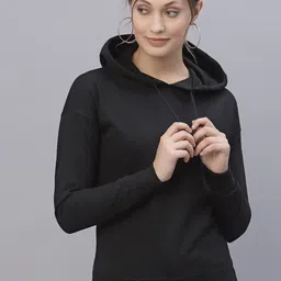Style Quotient Women Black Hooded Sweatshirt-image-20