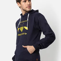 Campus Sutra Men Blue Printed Hooded Sweatshirt-image-78