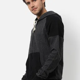 Campus Sutra Men Black Cotton Hooded Sweatshirt-picture-12