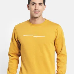 Octave Men Yellow Solid Sweatshirt-picture-0