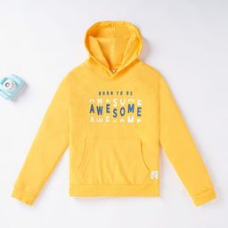 Ed-a-Mamma Boys Yellow Printed Hooded Sweatshirt-49