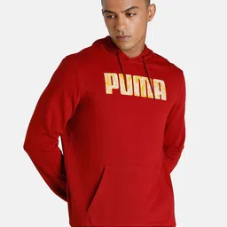 Puma Men Red PUMA Graphic Printed Regular fit Hooded Sweatshirt-picture-16