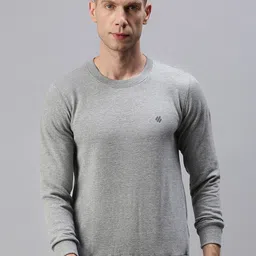 ONN Men Grey Melange Round Neck Sweatshirt-image-50