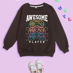 NUSYL Kids Printed Oversized Fleece Sweatshirt-picture-22